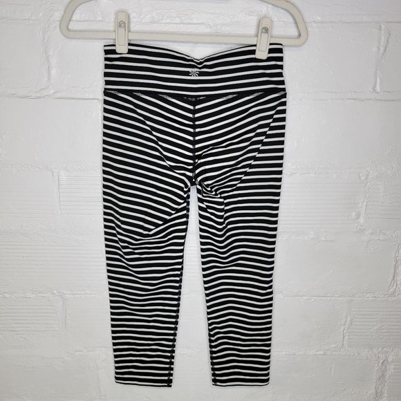 Athleta Women's Small Tall Leggings Black White Crop - Picture 2 of 4
